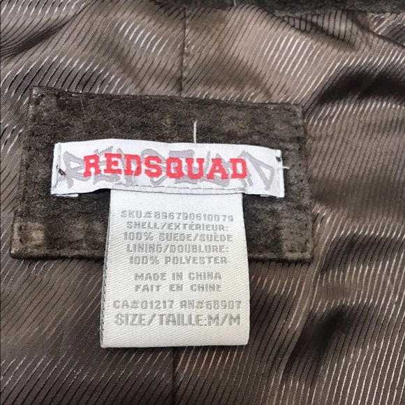 Red Squad Men’s Suede Jacket Choco Brown 1 Buttoned M - Picture 6 of 10